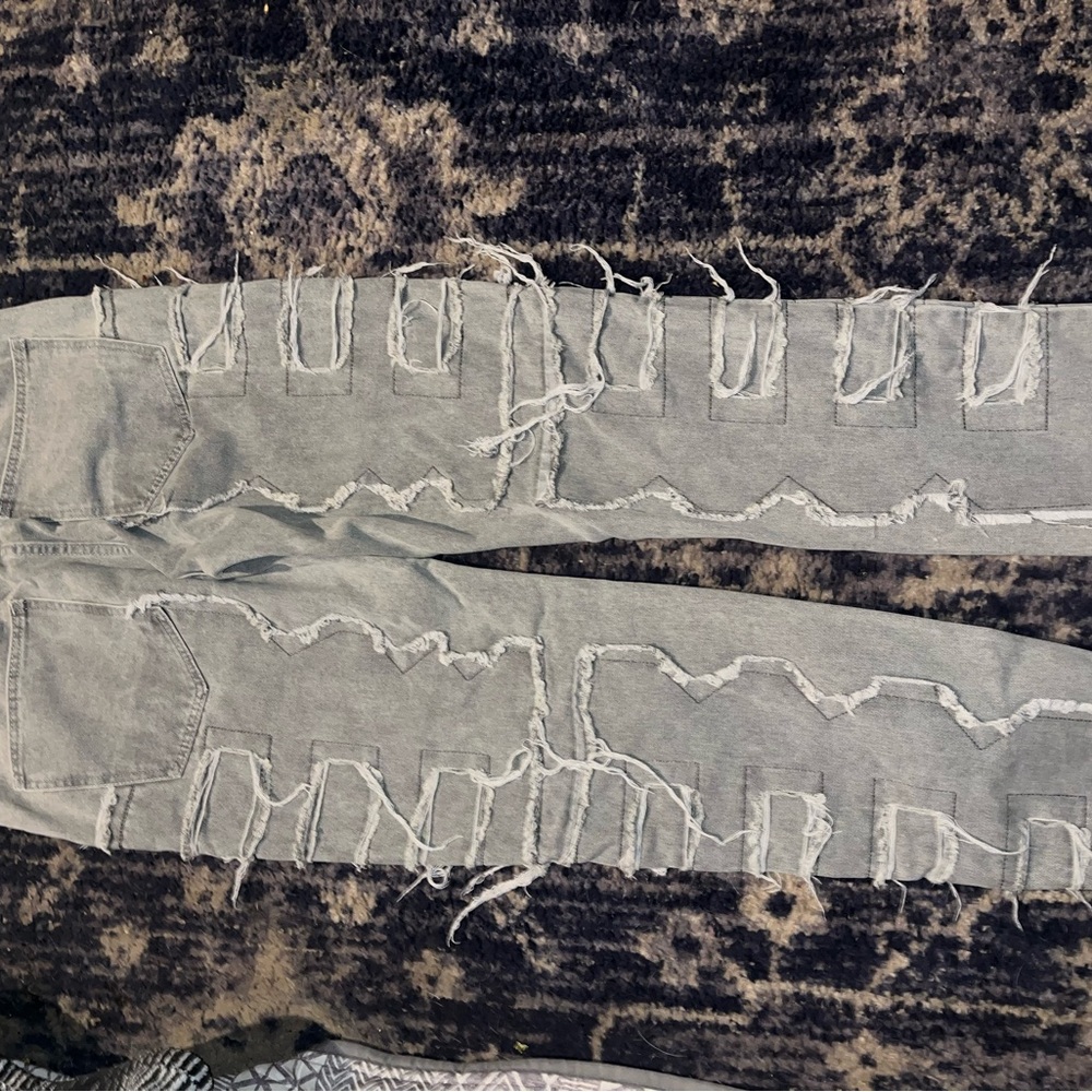 Distressed Gray Jeans - Picture 2 of 3